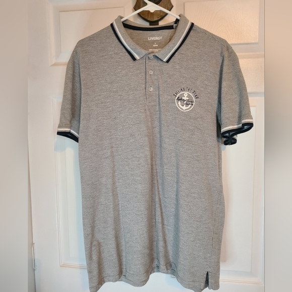 Livergy Men's Classic Short Sleeve Polo Shirt,  Size: Large Color: Grey - Picture 1 of 12